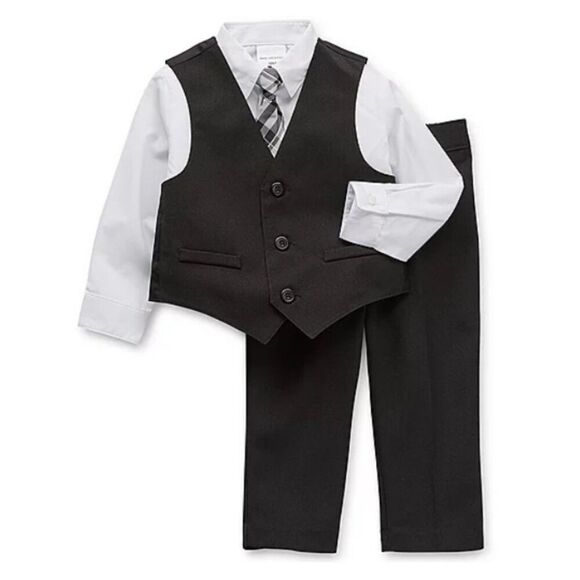 Van Heusen | Toddler Boys 4-pc. Formal Black 4-Piece Suit Set Size 5T-NWT - Picture 1 of 15